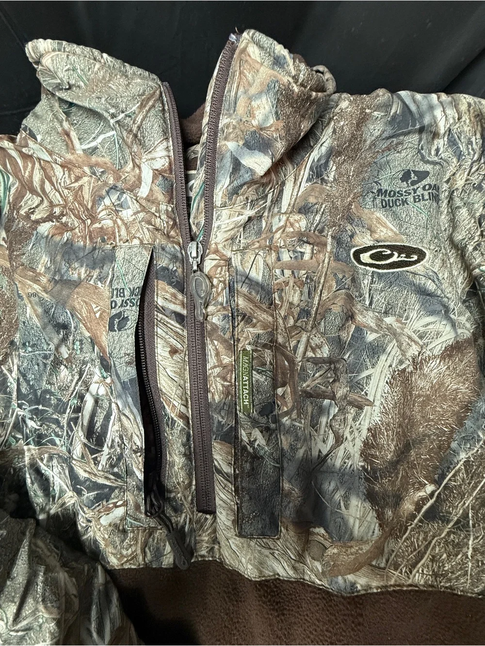 DRAKERealtree Half-Zip Camo Pullover with Brown Fleece